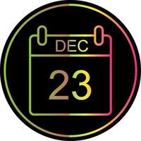 December Line Gradient Due Color Icon Design vector