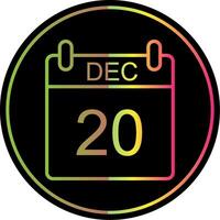 December Line Gradient Due Color Icon Design vector