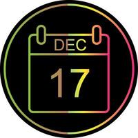 December Line Gradient Due Color Icon Design vector