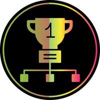 Trophy Glyph Due Color Icon Design vector