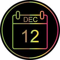 December Line Gradient Due Color Icon Design vector