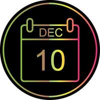 December Line Gradient Due Color Icon Design vector