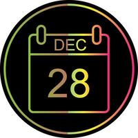 December Line Gradient Due Color Icon Design vector