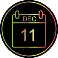 December Line Gradient Due Color Icon Design vector