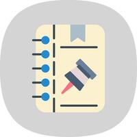 Push Pin Flat Curve Icon Design vector