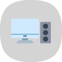 Desktop Computer Flat Curve Icon Design vector