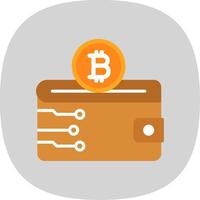 criptomoneda billetera plano curva icono diseño vector