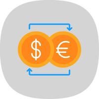 Currency Exchnage Flat Curve Icon Design vector