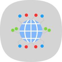 Global Networking Flat Curve Icon Design vector