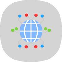 Global Networking Flat Curve Icon Design vector