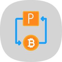 bitcoin paypal plano curva icono diseño vector