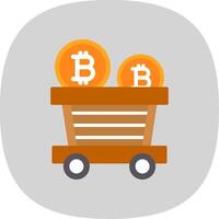 Bitcoin Trolley Flat Curve Icon Design vector
