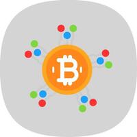 Bitcoin Network Flat Curve Icon Design vector