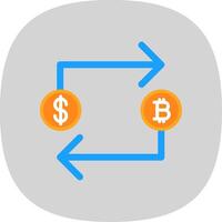 Bitcoin Exchange Flat Curve Icon Design vector