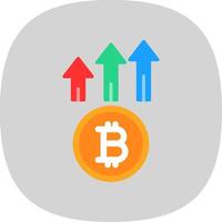 Bitcoin Up Flat Curve Icon Design vector