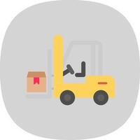 Forklift Flat Curve Icon Design vector