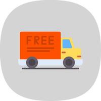 Free Delivery Flat Curve Icon Design vector