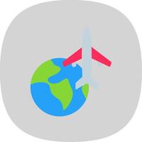 Worldwide Delivery Flat Curve Icon Design vector