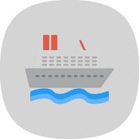 Cruise SHip Flat Curve Icon Design vector