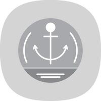 Anchor Flat Curve Icon Design vector