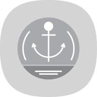 Anchor Flat Curve Icon Design vector