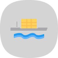 Bulk Carrier Flat Curve Icon Design vector