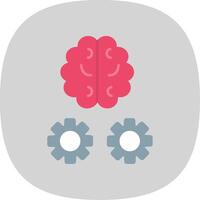 Brain Training Flat Curve Icon Design vector