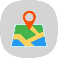 Map Flat Curve Icon Design vector