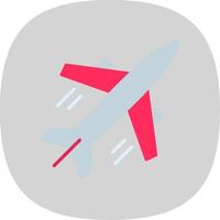 Plane Flat Curve Icon Design vector