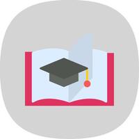 Studying Process Flat Curve Icon Design vector