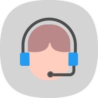 Call Center Flat Curve Icon Design vector