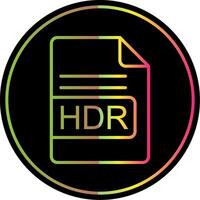 HDR File Format Line Gradient Due Color Icon Design vector