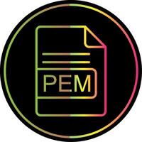 pem archivo formato línea degradado debido color icono diseño vector