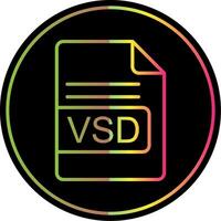 vsd archivo formato línea degradado debido color icono diseño vector