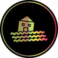House Glyph Due Color Icon Design vector