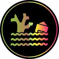 Flood Glyph Due Color Icon Design vector