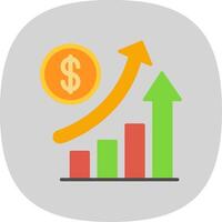 Increase Sales Flat Curve Icon Design vector