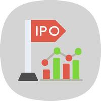 Initial Public Offering Flat Curve Icon Design vector