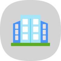 Office Building Flat Curve Icon Design vector