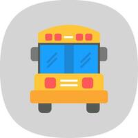 School Bus Flat Curve Icon Design vector