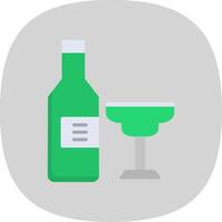 alcohol plano curva icono diseño vector