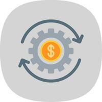 Money Working Flat Curve Icon Design vector