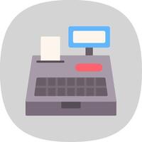 Cash Register Flat Curve Icon Design vector