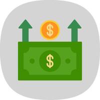 Money Growth Flat Curve Icon Design vector