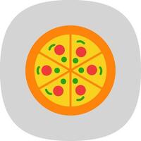 Pizza Flat Curve Icon Design vector