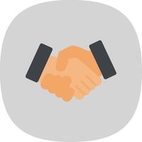 Handshake Flat Curve Icon Design vector