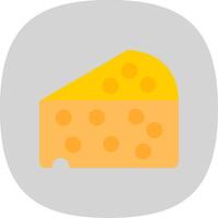 Cheese Flat Curve Icon Design vector