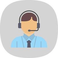 Customer Service Flat Curve Icon Design vector