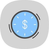 Time Management Flat Curve Icon Design vector