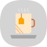caliente té plano curva icono diseño vector